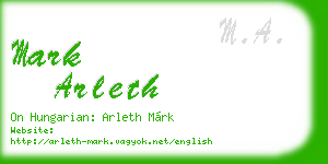 mark arleth business card